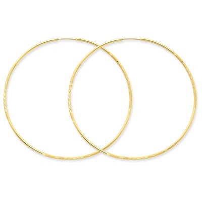 1.25mm Diamond-cut Endless Hoop Earring 14k Gold XY1224, MPN: XY1224, 883957300092