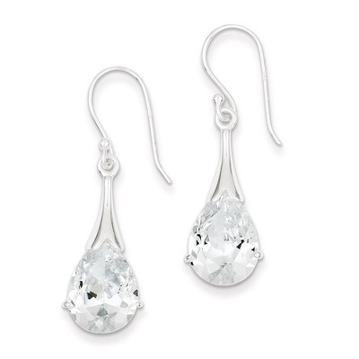 Shepherd Hook Earrings Sterling Silver Diamond QE9152, MPN: QE9152, 883957580678