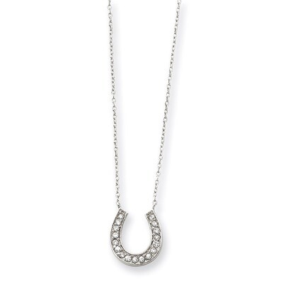 16 Inch Horseshoe Diamond Necklace Sterling Silver QH777-16, MPN: QH777-16, 886774372907