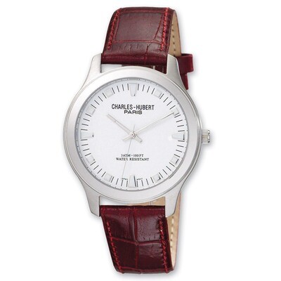 Charles Hubert Leather Band White Dial Watch Men&#39;s XWA3316, MPN: XWA3316, 811233013602