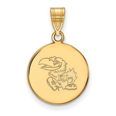 University of Kansas Medium Disc Pendant Gold-plated Silver GP035UKS, MPN: GP035UKS, 886774937700