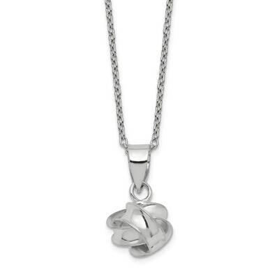 Knot Necklace with 1.75 inch Extender Sterling Silver QG5132-18, MPN: QG5132-18, 886774099200