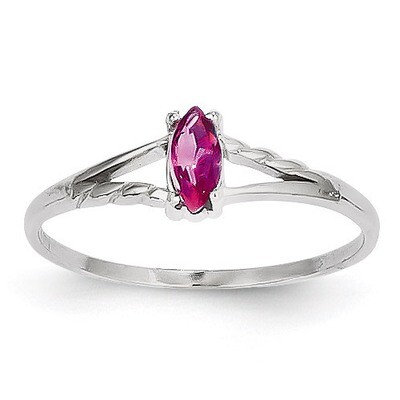 Pink Tourmaline Birthstone Ring 14k White Gold XBR199, MPN: XBR199, 883957469447