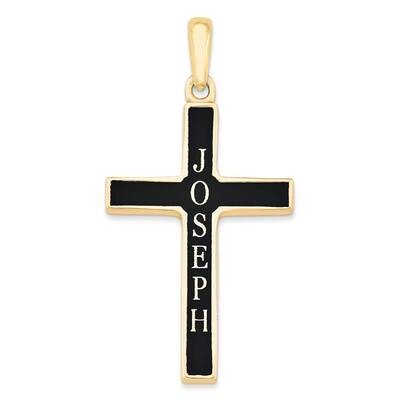 Casted High Polished with Antique Letters Name Cross Pendant 10k Gold 10XNA512Y, MPN: 10XNA512Y,