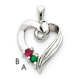 2 Synthetic Stone Family Pendant 14k White Gold XMPW52/2SY, MPN: XMPW52/2SY, 883957150673