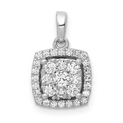 1/2Ct. Diamond Square Cluster Pendant 14k White Gold PM4764-050-WA, MPN: PM4764-050-WA, 191101543746