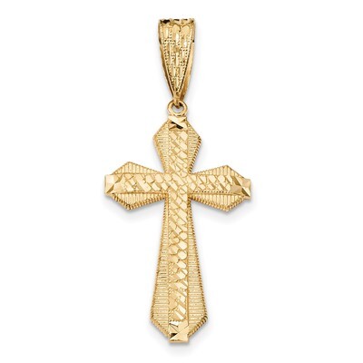 Center Cross Pendant 14k Gold Diamond-cut K6162, MPN: K6162, 886774002705