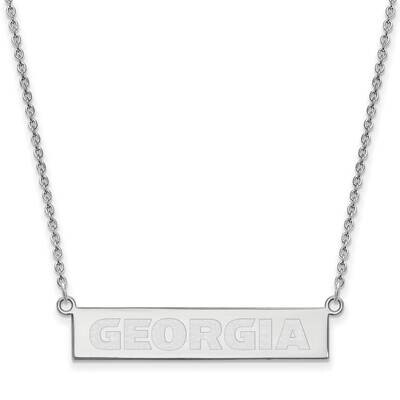 University of Georgia Small Bar Necklace Sterling Silver Rhodium-plated SS084UGA-18, MPN: SS084UGA-…