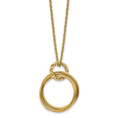 Textured Yellow Ip-Plated with 1 Inch Extension 18 Inch Necklace Stainless Steel Polished SRN2919-1…
