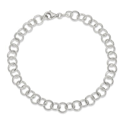 9 Inch Fancy Link Anklet Sterling Silver Polished QG1181-9, MPN: QG1181-9, 886774114361