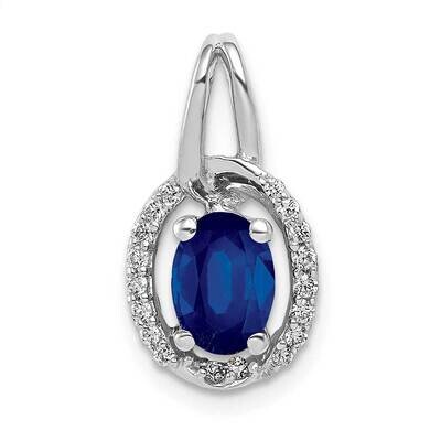 .85 Sapphire Halo Pendant 14k White Gold Diamond PM5261-SA-013-WA, MPN: PM5261-SA-013-WA, 883957421…