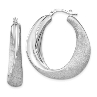 Leslie&#39;s Satin Hoop Earrings Sterling Silver Polished HB-QLE1084, MPN: QLE1084, 191101176371