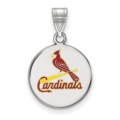 St. Louis Cardinals Medium Enamel Disc Pendant Sterling Silver SS038CRD, MPN: SS038CRD, 886774630533