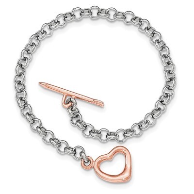 Rose-tone Rolo Bracelet 7.75 Inch Sterling Silver Rhodium-plated QG3810-7.75, MPN: QG3810-7.75, 191…