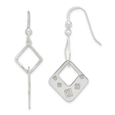 Geometric Dangle Earrings Sterling Silver Polished QE14837, MPN: QE14837, 886774080239