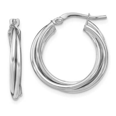 Leslie&#39;s Hoop Earrings 10k White Gold Polished HB-10LE504W, MPN: 10LE504W, 191101737046