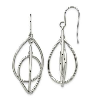 Shepherd Hook Dangle Earrings Stainless Steel Polished SRE1368, MPN: SRE1368, 191101866784