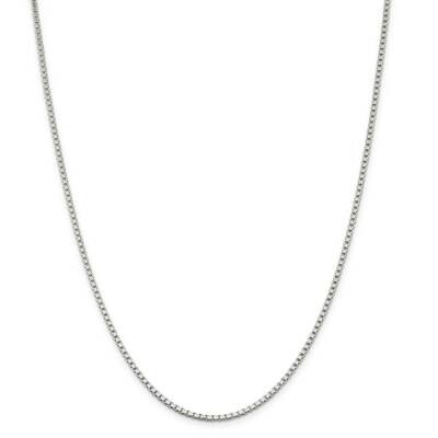 2mm Box Chain with 4 Inch Extender 22 Inch Sterling Silver QBX040E-22, MPN: QBX040E-22,