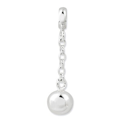 Bead 1/2 inch Dangle Enhancer Sterling Silver Polished QN125, MPN: QN125, 191101278976