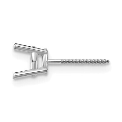 Round 4-Prong Med. Wt. Threaded Back .06ct. Post Earring Mounting 14k White Gold WG327, MPN: WG327,