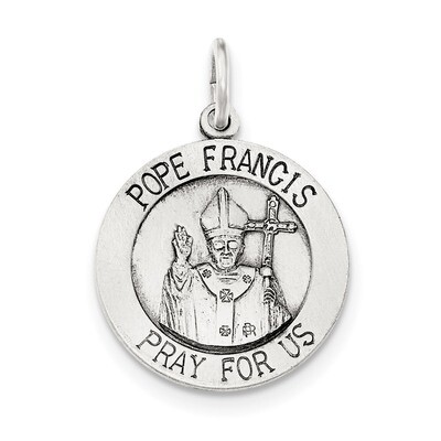 Brushed Pope Francis Medal Sterling Silver Antiqued QC8427, MPN: QC8427, 886774762876