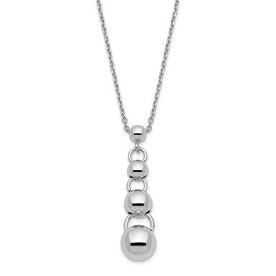 Leslie&#39;s Dangle Balls with 0.75 inch extender Necklace Sterling Silver Polished HB-QLF1059-18, MPN:…