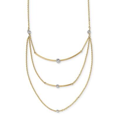 Leslie&#39;s Diamond-cut Multi-Strand Bar Necklace 14k Two-tone Gold HB-LF1407-18, MPN: LF1407-18, 1911…