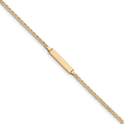 5.5 Inch ID with Semi-Solid Anchor Bracelet 14k Gold Polished DCID137-5.5, MPN: DCID137-5.5, 191101…