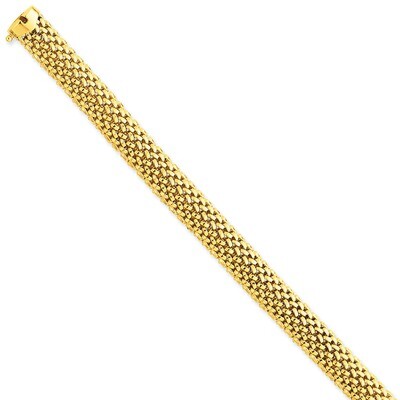 9.25mm Polished Mesh Bracelet 7.25 Inch 14k Gold SF596-7.25, MPN: SF596-7.25, 883957538556
