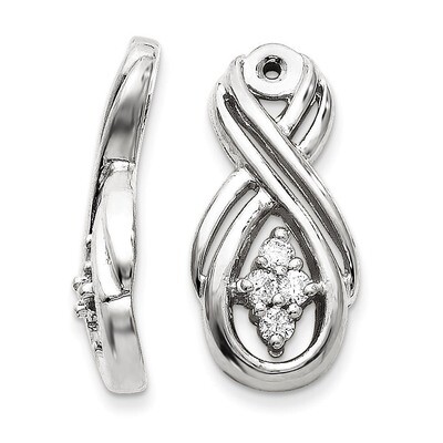 Earring Jacket 14k White Gold AA Quality Diamond XJ29WAA, MPN: XJ29WAA, 883957115146