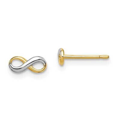 Infinity Post Earrings 14k Gold Rhodium GK1063 by Madi K, MPN: GK1063, 191101902758