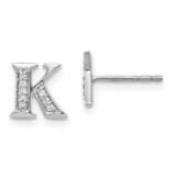 Initial K Earrings 14k White Gold Diamond EM4170K-005-WA, MPN: EM4170K-005-WA, 883957205809