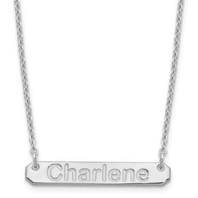 Small Polished Arial Rounded Bar Necklace Sterling Silver Rhodium-plated XNA1232SS, MPN: XNA1232SS,