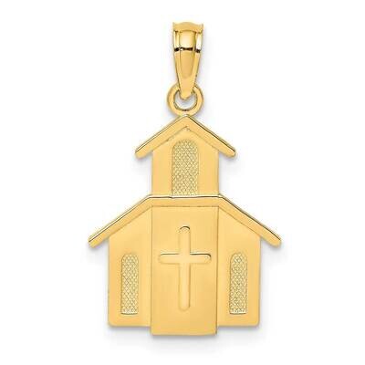 Church with Cross On Door Charm 14k Gold K8561, MPN: K8561, 637218086580