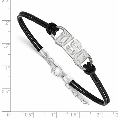 University of Southern California Leather Small Center Bracelet - Sterling Silver SS039USC-7, MPN: …