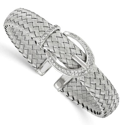 Leslie&#39;s CZ Woven Flexible Cuff Bangle Sterling Silver HB-QLF526, MPN: QLF526, 191101560071