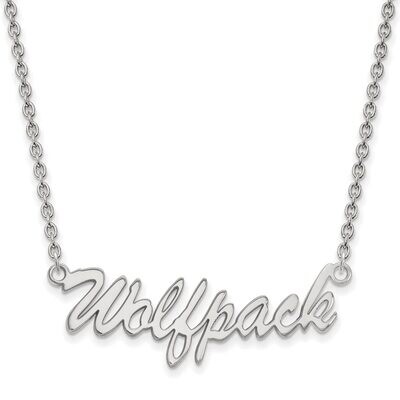 North Carolina State University Medium Pendant with Chain Necklace Sterling Silver SS069NCS-18, MPN…