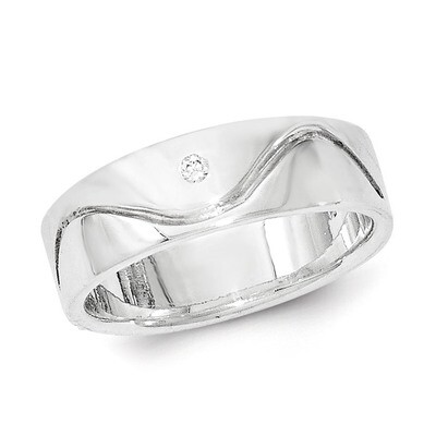 Polished CZ Ring Sterling Silver QR6269-6