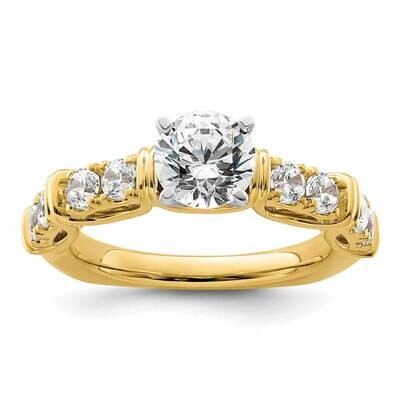 Si1/Si2, G H I,Semi-Mount Engagement Ring 14k Gold Lab Grown Diamond RM9032E-100-YLG, MPN: RM9032E-…