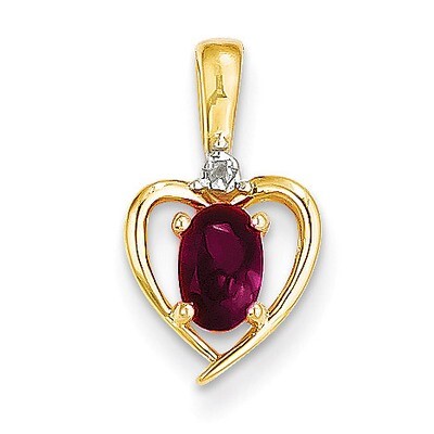 Diamond &amp; Genuine Ruby Pendant 10k Gold 10XBS496, MPN: 10XBS496, 883957352428
