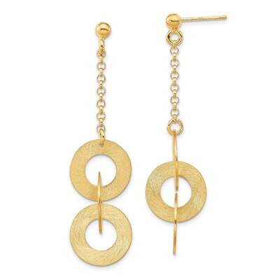 Sterling Silver Gold Tone Post Dangle Earrings SSCMEI18261