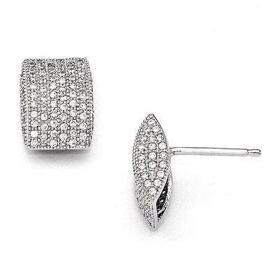 Post Earrings Sterling Silver &amp; Cubic Zirconia QMP113, MPN: QMP113, 883957530291