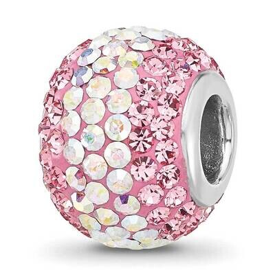 Pink/Iridecent Preciosa Crystal Bead Sterling Silver Rhodium-plated QRS4504, MPN: QRS4504,