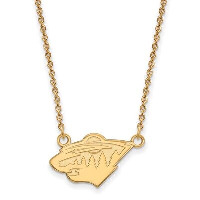 Minnesota Wild Small Pendant with Chain Necklace Gold-plated Silver GP013WIL-18, MPN: GP013WIL-18, …
