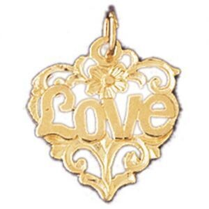 Dazzlers Jewelry Love Pendant Necklace Charm Bracelet in Yellow, White or Rose Gold 10206, MPN: DZ-…