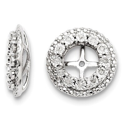 Diamond Earring Jacket Sterling Silver Rhodium QJ126, MPN: QJ126, 191101387500