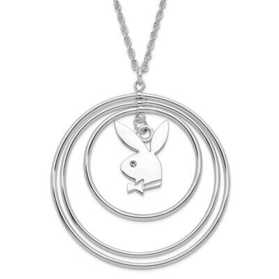 Playboy Bunny CZ Diamond 3-Ring with 3 Inch Extender Necklace PBX133-16, MPN: PBX133-16,
