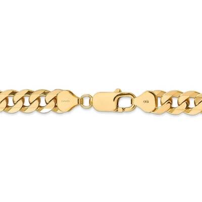 28 Inch 8mm Beveled Curb Chain 14k Yellow Gold FBU200-28, MPN: FBU200-28, 886774559773