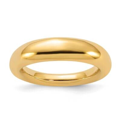 Sterling Silver Gold Tone Polished Dome Ring ANG7078-9-Y