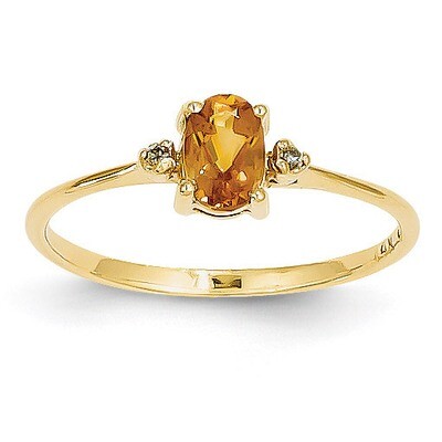 Diamond &amp; Citrine Birthstone Ring 14k Gold XBR212, MPN: XBR212, 883957413525